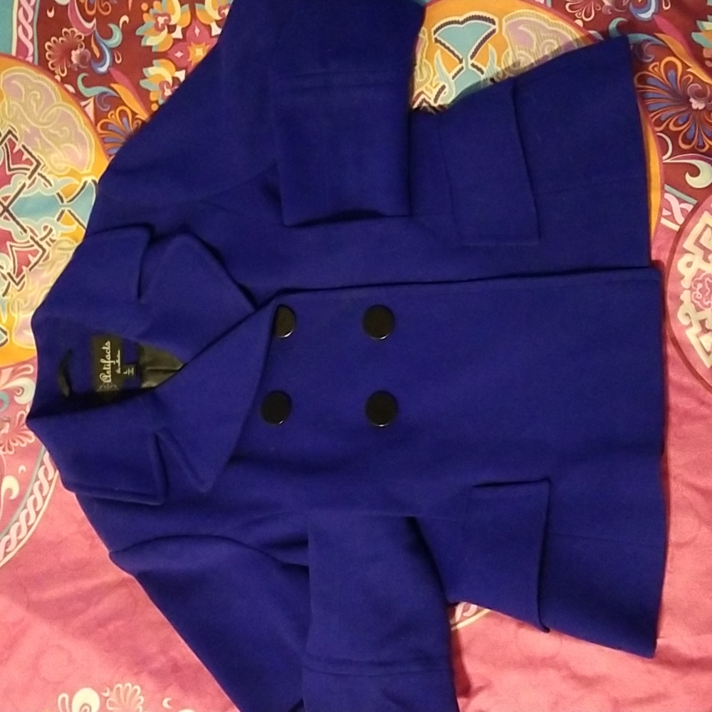 Wool military inspired cropped P coat